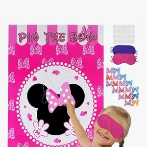 Pink Minnie Mouse 'Pin the Bow' Party Game